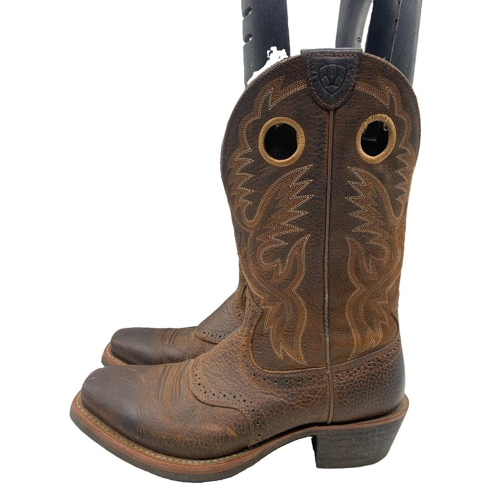 Ariat Heritage Roughstock Western Boots Mens US 10 D Brown Leather Cowboy ATS